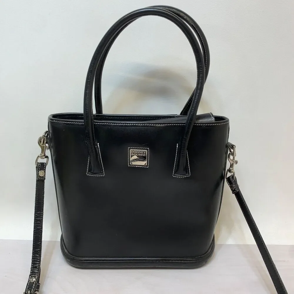 Dooney And‎ Bourke Womens Parasole Black Tote W/ Removable Crossbody Strap